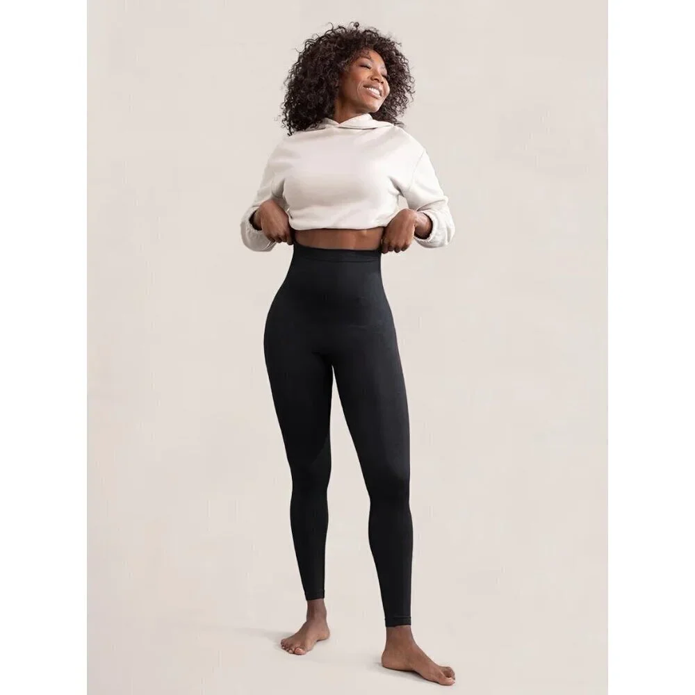 Shapermint Empetua Womens High Waist Shaping Leggings Sz XXL 2XL Black 42075 $60